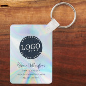 Porte-clés Logo d'entreprise moderne Script Iridescente Promo (Verso)