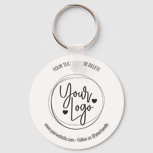 Porte-clés Logo d'entreprise Moderne Simple Personnalisé (Recto)