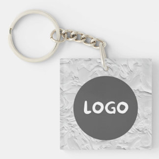 Porte-clés Logo d'entreprise Motif blanc et code QR double fa