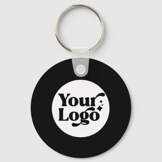 Porte-clés Logo d'entreprise noir Code QR Porte - clé employé (Recto)