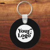 Porte-clés Logo d'entreprise noir Code QR Porte - clé employé (Recto)