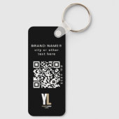 Porte-clés Logo d'entreprise noir et code QR, société vertica (Verso)