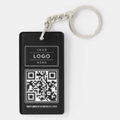 Porte-clés Logo d'entreprise noir personnalisé et code QR du (Dos)