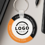 Porte-clés Logo d'entreprise Orange Personnalisé<br><div class="desc">Personnalisez facilement ce dessous de verre avec votre propre logo ou image personnalisée. Vous pouvez modifier la couleur de l'arrière - plan pour qu'elle corresponde à votre logo ou aux couleurs de votre entreprise. Les porte - clés personnalisés avec le logo de votre entreprise sont des cadeaux utiles et légers...</div>