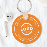 Porte-clés Logo d'entreprise Orange Personnalisé<br><div class="desc">Personnalisez facilement ce dessous de verre avec votre propre logo ou image personnalisée. Vous pouvez modifier la couleur de l'arrière - plan pour qu'elle corresponde à votre logo ou aux couleurs de votre entreprise. Les porte - clés personnalisés avec le logo de votre entreprise sont des cadeaux utiles et légers...</div>