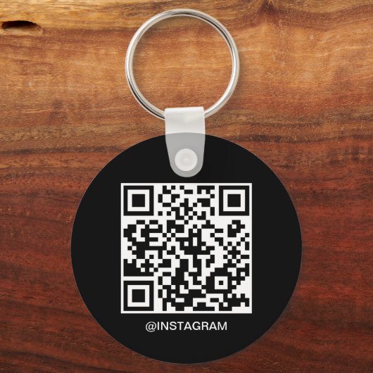 Porte-clés Logo d'entreprise personnalisable Code QR noir (Verso)
