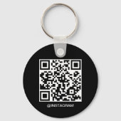 Porte-clés Logo d'entreprise personnalisable Code QR noir (Verso)