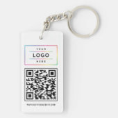 Porte-clés Logo d'entreprise personnalisé et code QR de site (Dos)