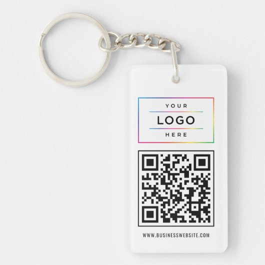 Porte-clés Logo d'entreprise personnalisé et code QR de site (Devant)