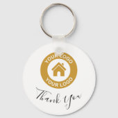 Porte-clés Logo d'entreprise personnalisé et message de remer (Recto)