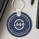 Porte-clés Logo d'entreprise promotionnel bleu personnalisé<br><div class="desc">Personnalisez facilement ce dessous de verre avec votre propre logo ou image personnalisée. Vous pouvez modifier la couleur de l'arrière - plan pour qu'elle corresponde à votre logo ou aux couleurs de votre entreprise. Les porte - clés personnalisés avec le logo de votre entreprise sont des cadeaux utiles et légers...</div>