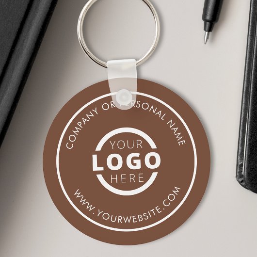 Porte-clés Logo d'entreprise promotionnel Brown sur mesure