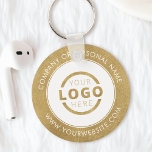 Porte-clés Logo d'entreprise promotionnel Gold personnalisé<br><div class="desc">Personnalisez facilement ce dessous de verre avec votre propre logo ou image personnalisée. Vous pouvez modifier la couleur de l'arrière - plan pour qu'elle corresponde à votre logo ou aux couleurs de votre entreprise. Les porte - clés personnalisés avec le logo de votre entreprise sont des cadeaux utiles et légers...</div>