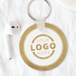 Porte-clés Logo d'entreprise promotionnel Gold personnalisé<br><div class="desc">Personnalisez facilement ce dessous de verre avec votre propre logo ou image personnalisée. Vous pouvez modifier la couleur de l'arrière - plan pour qu'elle corresponde à votre logo ou aux couleurs de votre entreprise. Les porte - clés personnalisés avec le logo de votre entreprise sont des cadeaux utiles et légers...</div>