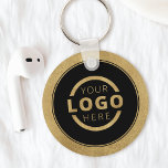 Porte-clés Logo d'entreprise promotionnel Gold personnalisé<br><div class="desc">Personnalisez facilement ce dessous de verre avec votre propre logo ou image personnalisée. Vous pouvez modifier la couleur de l'arrière - plan pour qu'elle corresponde à votre logo ou aux couleurs de votre entreprise. Les porte - clés personnalisés avec le logo de votre entreprise sont des cadeaux utiles et légers...</div>