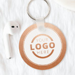 Porte-clés Logo d'entreprise promotionnel Gold Rose personnal<br><div class="desc">Personnalisez facilement ce dessous de verre avec votre propre logo ou image personnalisée. Vous pouvez modifier la couleur de l'arrière - plan pour qu'elle corresponde à votre logo ou aux couleurs de votre entreprise. Les porte - clés personnalisés avec le logo de votre entreprise sont des cadeaux utiles et légers...</div>