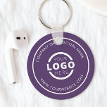 Porte-clés Logo d'entreprise promotionnel violet personnalisé<br><div class="desc">Personnalisez facilement ce dessous de verre avec votre propre logo ou image personnalisée. Vous pouvez modifier la couleur de l'arrière - plan pour qu'elle corresponde à votre logo ou aux couleurs de votre entreprise. Les porte - clés personnalisés avec le logo de votre entreprise sont des cadeaux utiles et légers...</div>