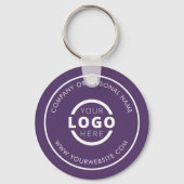 Porte-clés Logo d'entreprise promotionnel violet personnalisé (Recto)