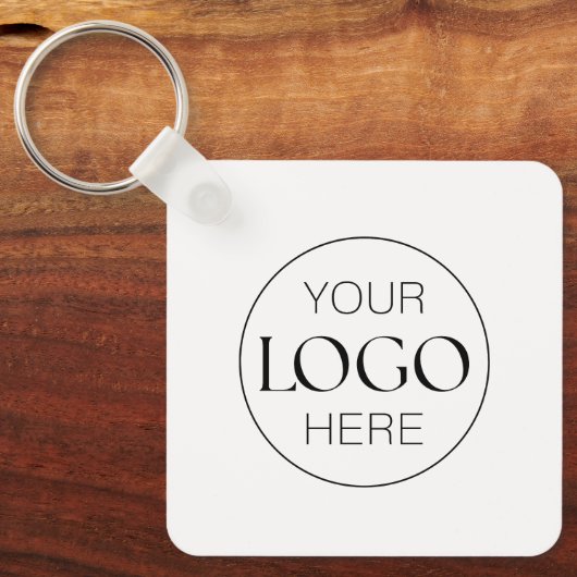 Porte-clés Logo d'entreprise QR Code Entreprise Simple Chic (Recto)