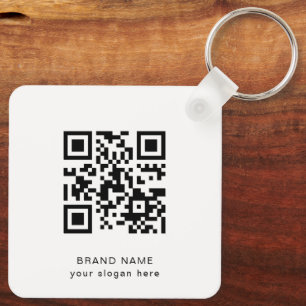 Porte-clés Logo d'entreprise QR Code Entreprise Simple Chic