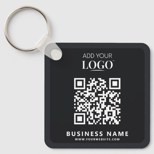 Porte-clés Logo d'entreprise Qr Code promu moderne noir (Recto)
