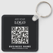 Porte-clés Logo d'entreprise Qr Code promu moderne noir (Dos)