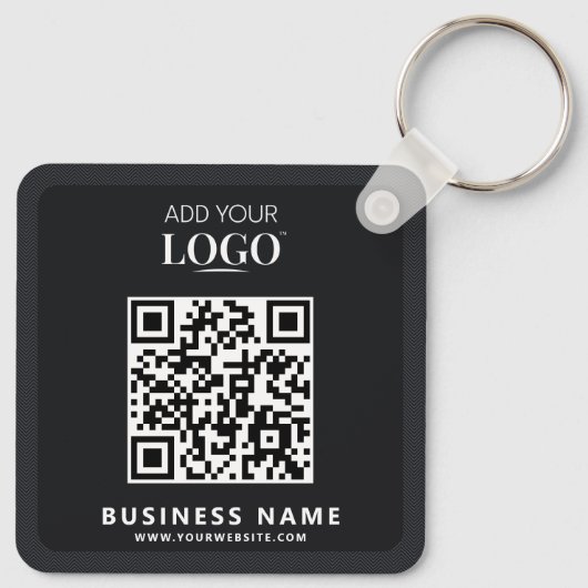 Porte-clés Logo d'entreprise Qr Code promu moderne noir (Dos)