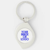 Porte-clés Logo d'entreprise simple blanc (Devant)