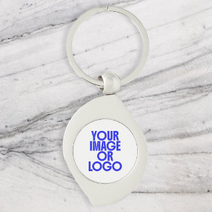 Porte-clés Logo d'entreprise simple blanc