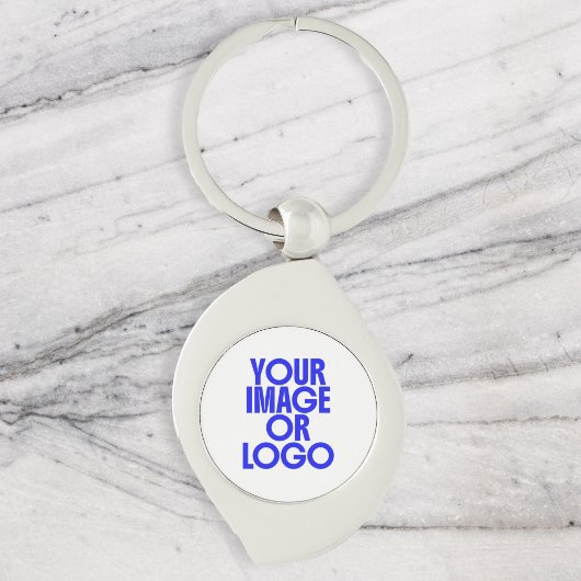 Porte-clés Logo d'entreprise simple blanc