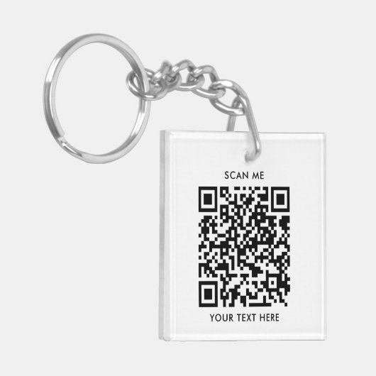 Porte-clés Logo d'entreprise simple de code QR Acrylique (Devant gauche)