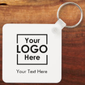 Porte-clés Logo d'entreprise simple et personnalisé Texte bla (Verso)
