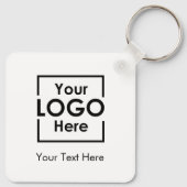 Porte-clés Logo d'entreprise simple et personnalisé Texte bla (Dos)
