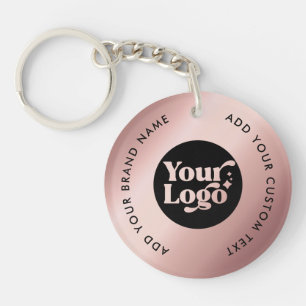 Porte-clés Logo d'entreprise simple Rose Gold Employé Porte -