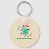 Porte-clés Logo des services professionnels de nettoyage roug (Verso)