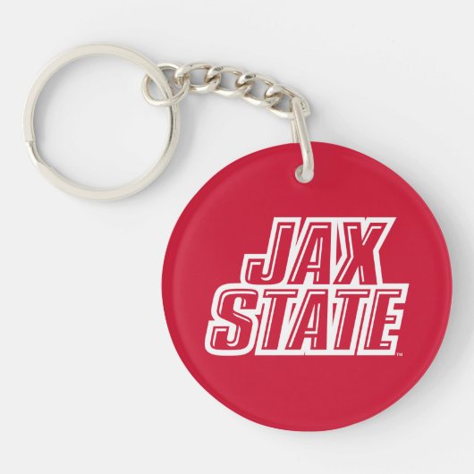 Porte-clés Logo d'état de Jacksonville State University JAX S (Devant)