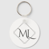 Porte-clés Logo Diamant | Blanc (Recto)