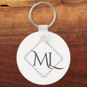 Porte-clés Logo Diamant | Blanc (Recto)