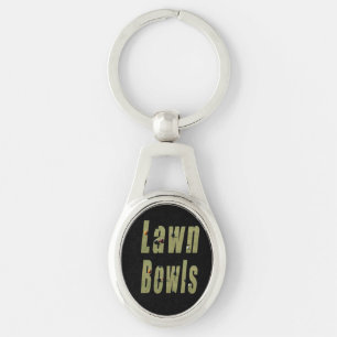 Porte-clés Logo d'image de boules sur pelouse noire