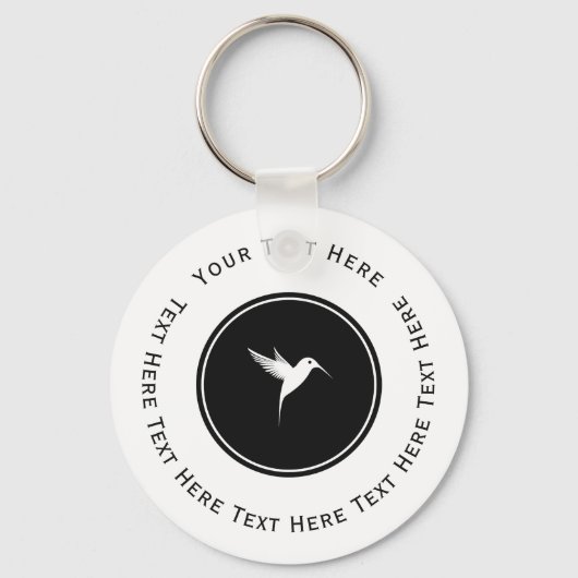 Porte-clés Logo d'oiseaux de Humming Blanc (Recto)