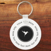 Porte-clés Logo d'oiseaux de Humming Blanc (Recto)