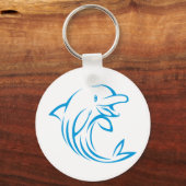 Porte-clés Logo Dolphin bleu personnalisé (Recto)