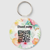 Porte-clés Logo double face QR Code porte - clé floral (Verso)