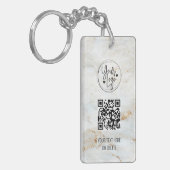 Porte-clés Logo du code QR Marbre blanc Or (Devant gauche)