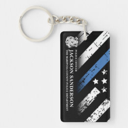 Porte-clés Logo du département de police Thin Blue Line