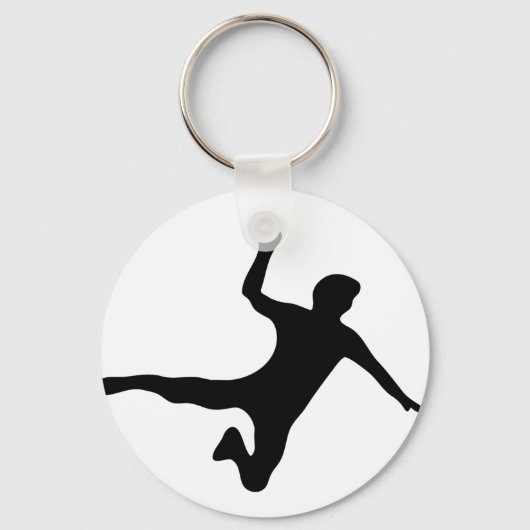 Porte-clés logo du joueur de handball noir (Recto)