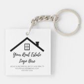 Porte-clés Logo du marketing immobilier Coordonnées (Dos)