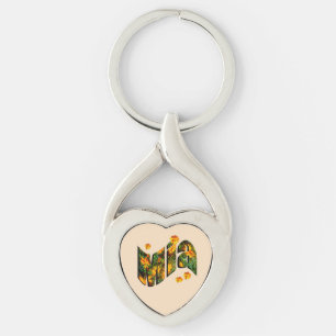Porte-clés Logo du nom floral "Mia"