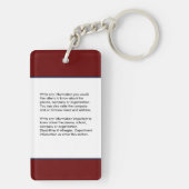 Porte-clés Logo du nom photo de l'employé de l'enseignant per (Dos)