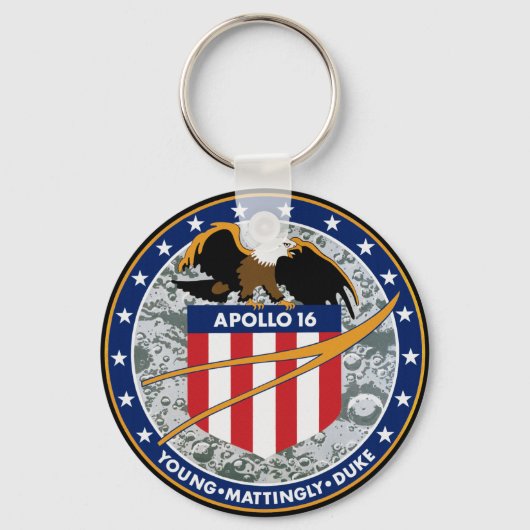 Porte-clés Logo du patch de mission NASA Apollo 16 (Recto)